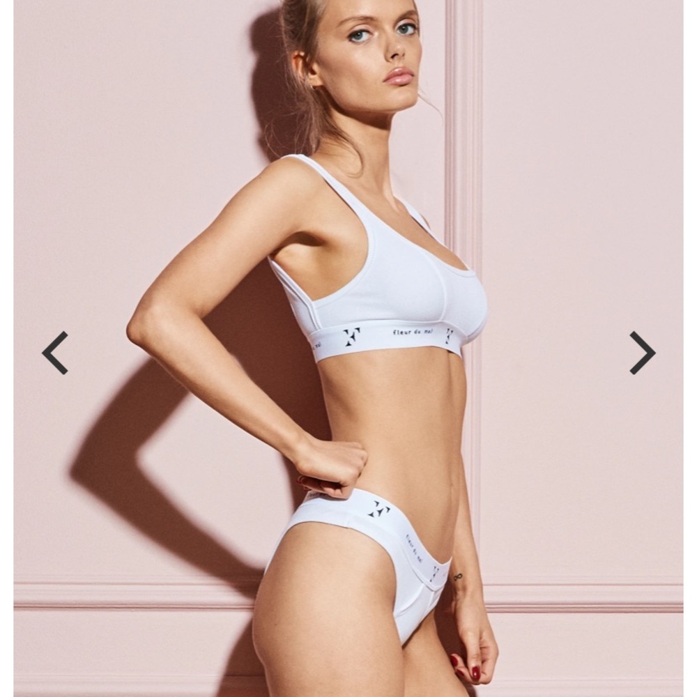 Fleur Du Mal White Sports Bra, S